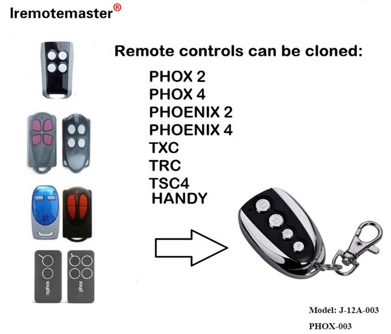 Ye-PHOENIX 2 4 TSC2 TSC4 HANDY2 indawo yocango lwegaraji yolawulo olukude 433.92mhz